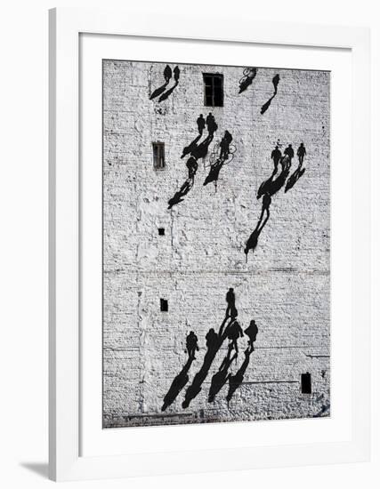 Walking The Wall-null-Framed Art Print