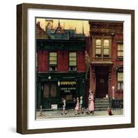 "Walking to Church", April 4,1953-Norman Rockwell-Framed Premium Giclee Print