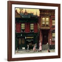 "Walking to Church", April 4,1953-Norman Rockwell-Framed Giclee Print