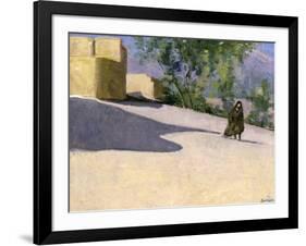 Walking to Work, Yazd-Bob Brown-Framed Giclee Print