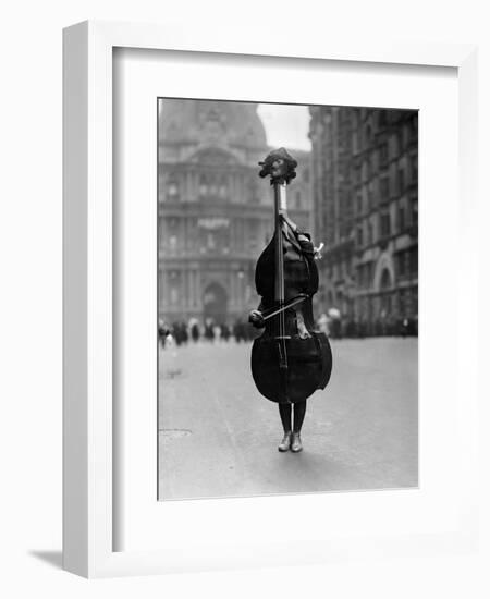 Walking Violin in Philadelphia Mummers' Parade, 1917-Bettmann-Framed Premium Photographic Print