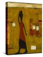 Walking Woman with Water Pot-Karen Bezuidenhout-Stretched Canvas
