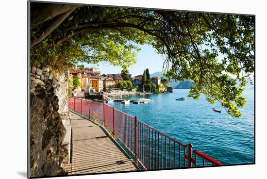 Walkway Along the Shore of a Lake, Varenna, Lake Como, Lombardy, Italy-null-Mounted Photographic Print