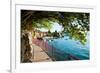 Walkway Along the Shore of a Lake, Varenna, Lake Como, Lombardy, Italy-null-Framed Photographic Print