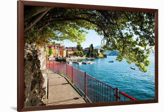 Walkway Along the Shore of a Lake, Varenna, Lake Como, Lombardy, Italy-null-Framed Photographic Print
