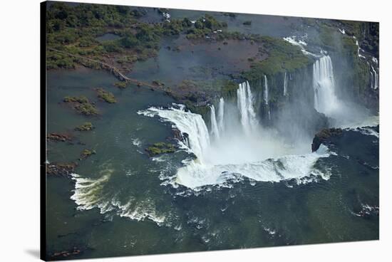 Walkway and Devil's Throat, Iguazu Falls, on Brazil, Argentina Border-David Wall-Stretched Canvas