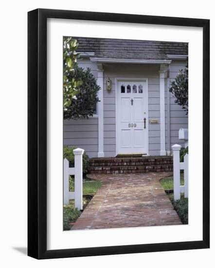 Walkway and Front Door of House-null-Framed Photographic Print