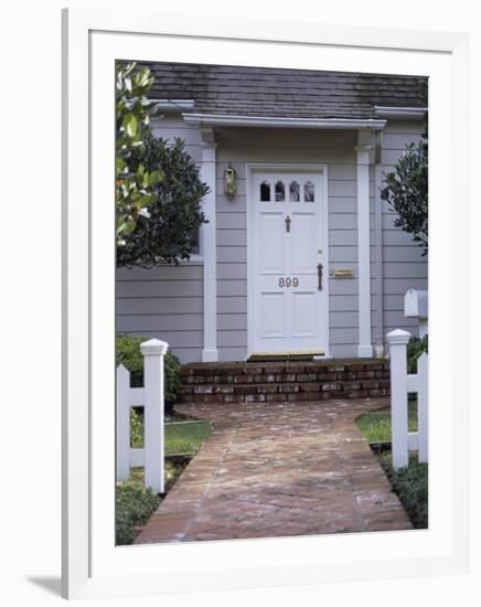 Walkway and Front Door of House-null-Framed Photographic Print