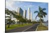 Walkway and the skyline of Panama City, Panama, Central America-Michael Runkel-Stretched Canvas