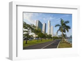Walkway and the skyline of Panama City, Panama, Central America-Michael Runkel-Framed Photographic Print