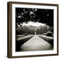 Walkway Framed by Overhanging Trees in Public Garden, San Quirico D'Orcia, Tuscany, Italy-Lee Frost-Framed Photographic Print