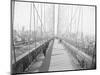 Walkway on Brooklyn Bridge-null-Mounted Photographic Print