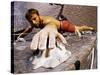 Wall Climber Reaches for a Grip, Colorado, USA-null-Stretched Canvas