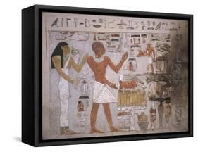 Wall Fragment from the Tomb of Amenemhet and His Wife Hemet, Middle Kingdom-null-Framed Stretched Canvas