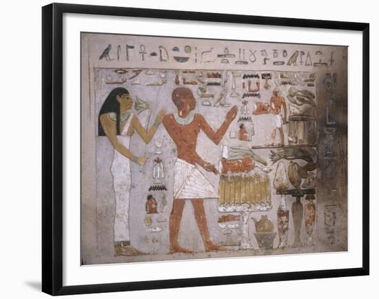 Wall Fragment from the Tomb of Amenemhet and His Wife Hemet, Middle Kingdom-null-Framed Giclee Print