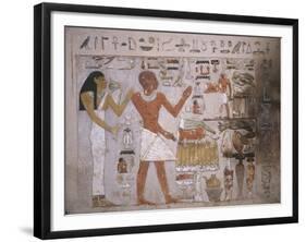 Wall Fragment from the Tomb of Amenemhet and His Wife Hemet, Middle Kingdom-null-Framed Giclee Print