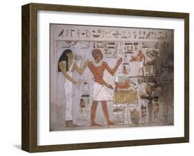 Wall Fragment from the Tomb of Amenemhet and His Wife Hemet, Middle Kingdom-null-Framed Giclee Print