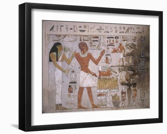 Wall Fragment from the Tomb of Amenemhet and His Wife Hemet, Middle Kingdom-null-Framed Giclee Print