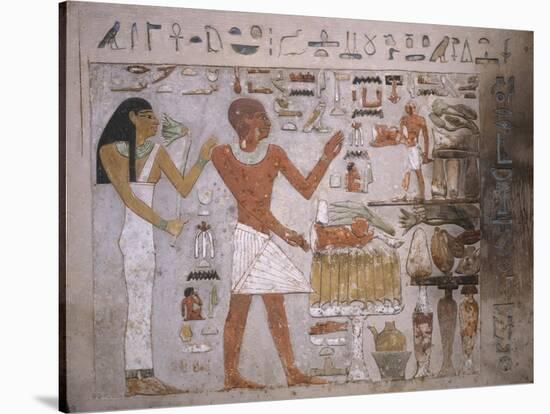 Wall Fragment from the Tomb of Amenemhet and His Wife Hemet, Middle Kingdom-null-Stretched Canvas