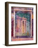 Wall Fresco with Architecture, C. 40-30 B.C.-null-Framed Art Print