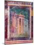 Wall Fresco with Architecture, C. 40-30 B.C.-null-Mounted Art Print