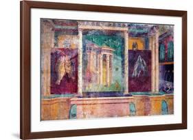 Wall Fresco with Architecture, C. 40-30 B.C.-null-Framed Art Print