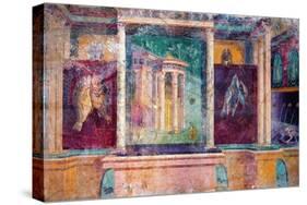 Wall Fresco with Architecture, C. 40-30 B.C.-null-Stretched Canvas