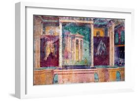 Wall Fresco with Architecture, C. 40-30 B.C.-null-Framed Art Print