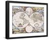 Wall-Map of the World on 4 Sheets, circa 1696-Cornelis III Danckerts-Framed Giclee Print