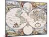 Wall-Map of the World on 4 Sheets, circa 1696-Cornelis III Danckerts-Mounted Giclee Print