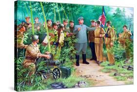 Wall Mural of Kim Il Sung, Pyongyang, Democratic People's Republic of Korea, N. Korea-Gavin Hellier-Stretched Canvas