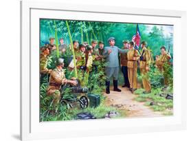 Wall Mural of Kim Il Sung, Pyongyang, Democratic People's Republic of Korea, N. Korea-Gavin Hellier-Framed Photographic Print