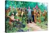 Wall Mural of Kim Il Sung, Pyongyang, Democratic People's Republic of Korea, N. Korea-Gavin Hellier-Stretched Canvas