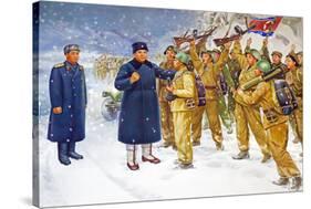 Wall Mural of Kim Il Sung, Pyongyang, Democratic People's Republic of Korea, N. Korea-Gavin Hellier-Stretched Canvas