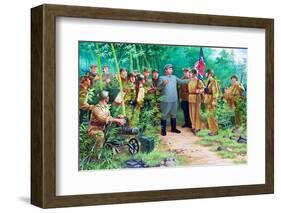 Wall Mural of Kim Il Sung, Pyongyang, Democratic People's Republic of Korea, N. Korea-Gavin Hellier-Framed Photographic Print