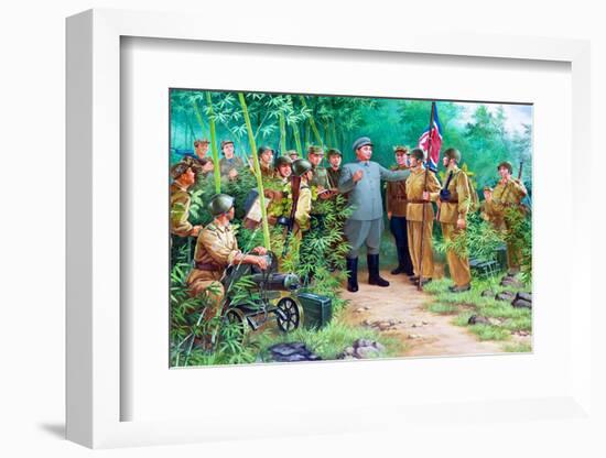 Wall Mural of Kim Il Sung, Pyongyang, Democratic People's Republic of Korea, N. Korea-Gavin Hellier-Framed Photographic Print