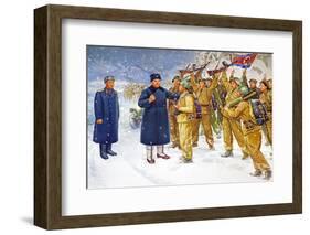 Wall Mural of Kim Il Sung, Pyongyang, Democratic People's Republic of Korea, N. Korea-Gavin Hellier-Framed Photographic Print