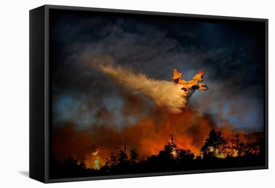 Wall of Fire-Antonio Grambone-Framed Stretched Canvas