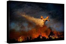 Wall of Fire-Antonio Grambone-Stretched Canvas
