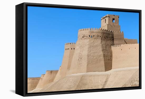 Wall of Itchan Kala (Ichon Qala) - Khiva (Chiva, Heva, Xiva, Chiwa, Khiveh) - Xorazm Province - Uzb-Daniel Prudek-Framed Stretched Canvas