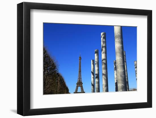 Wall of Peace and Eiffel Tower, Paris, France, Europe-Hans-Peter Merten-Framed Photographic Print