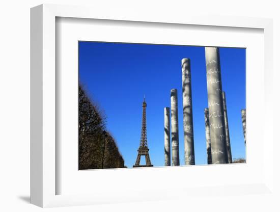 Wall of Peace and Eiffel Tower, Paris, France, Europe-Hans-Peter Merten-Framed Photographic Print