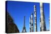 Wall of Peace and Eiffel Tower, Paris, France, Europe-Hans-Peter Merten-Stretched Canvas