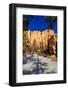 Wall of Windows from Base in Early Morning Sun, Snow and Pine Trees, Peekaboo Loop Trail-Eleanor Scriven-Framed Photographic Print