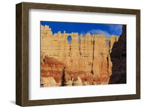 Wall of Windows Lit by Early Morning Sun, Silhouetted Rock, Peekaboo Loop Trail-Eleanor Scriven-Framed Photographic Print