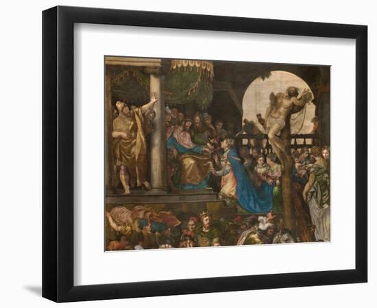 Wall opposite to the Counterfacade of the South Transept, Giuseppe Campi, Triumph of Mordecai 1567,-Giulio Campi-Framed Giclee Print