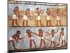 Wall Painting Depicting Sowing and Harvesting Scene, from the Tomb of Onsu at West Thebes, Close-Up-null-Mounted Giclee Print