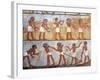 Wall Painting Depicting Sowing and Harvesting Scene, from the Tomb of Onsu at West Thebes, Close-Up-null-Framed Giclee Print