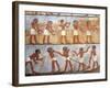 Wall Painting Depicting Sowing and Harvesting Scene, from the Tomb of Onsu at West Thebes, Close-Up-null-Framed Giclee Print