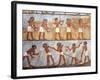 Wall Painting Depicting Sowing and Harvesting Scene, from the Tomb of Onsu at West Thebes, Close-Up-null-Framed Giclee Print